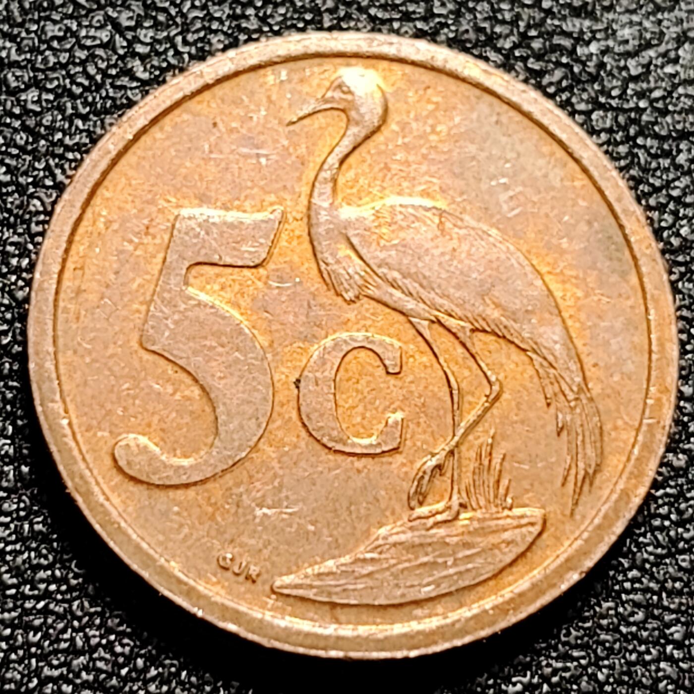 泉币菌-第102场-散币乐园场 南非2006年5分铜币，蓝鹤，21mm