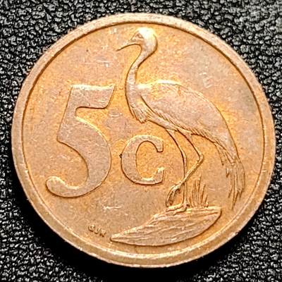 泉币菌-第102场-散币乐园场 - 南非2006年5分铜币，蓝鹤，21mm
