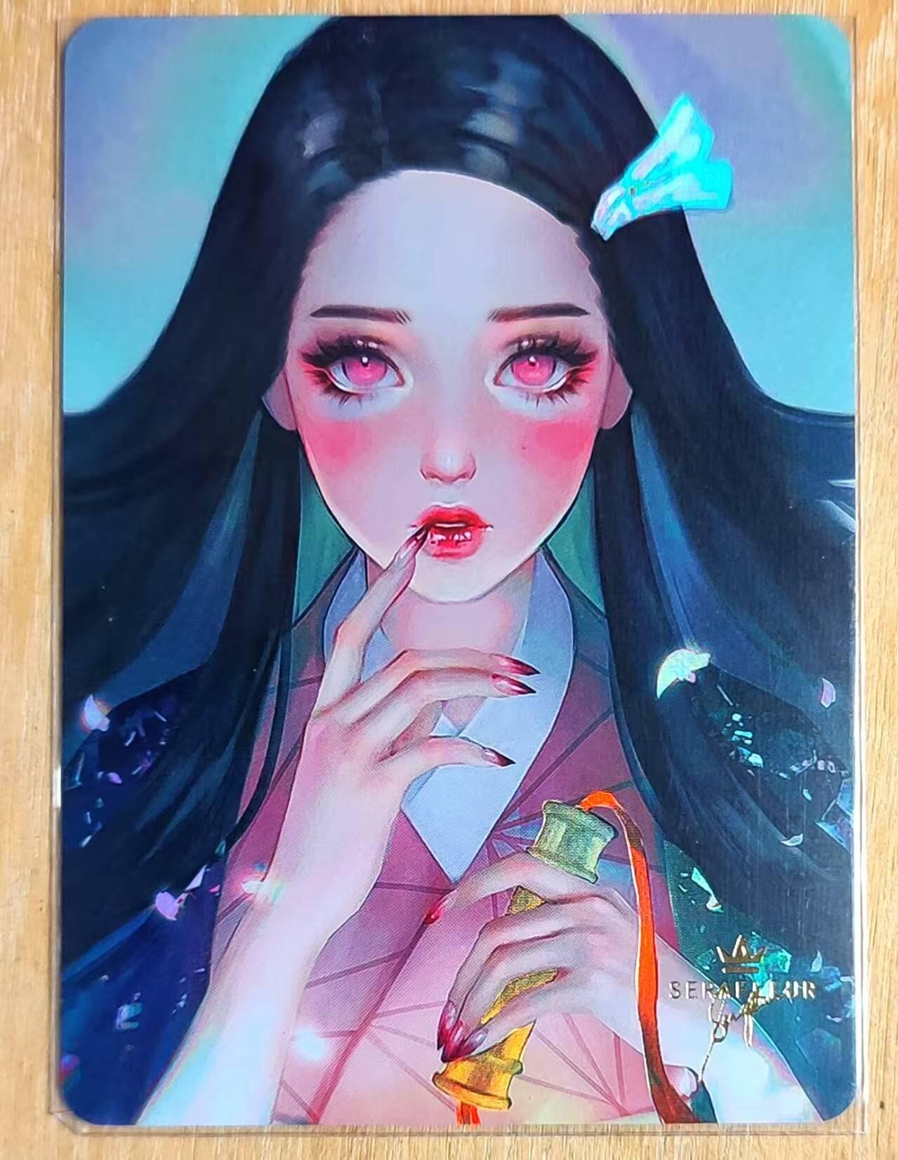 龙虎卡牌第五十二场，小坏熊，你真坏 （无佣金，满120包邮，欢迎送拍） 彩闪 燎原卡牌 祢豆子 粉嫩少女感拉满