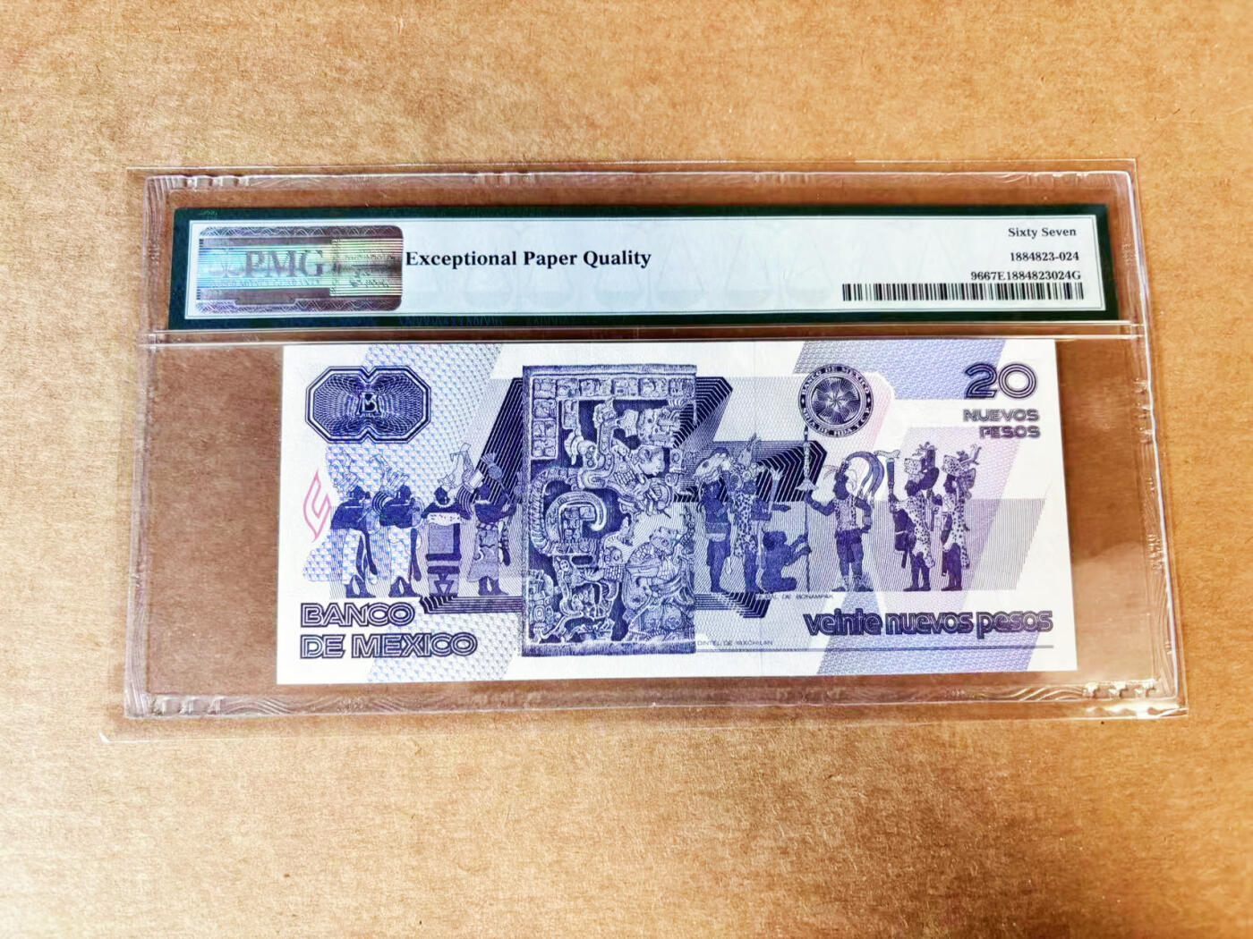 【Blue Auction】世界纸币精拍第717期——18级TOP拍卖/信誉/品质/专业/高效💫 【无47】墨西哥 1992年20新比索 PMG67EPQ 高分