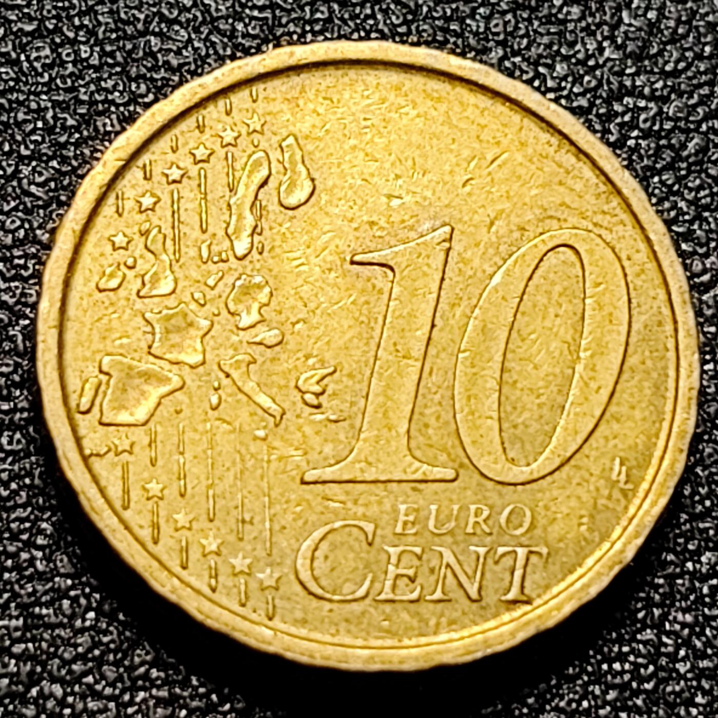 泉币菌-第101场-精品福利场 欧元 西班牙2003年10欧分铜币 作家塞万提斯·萨维德拉 19.75MM