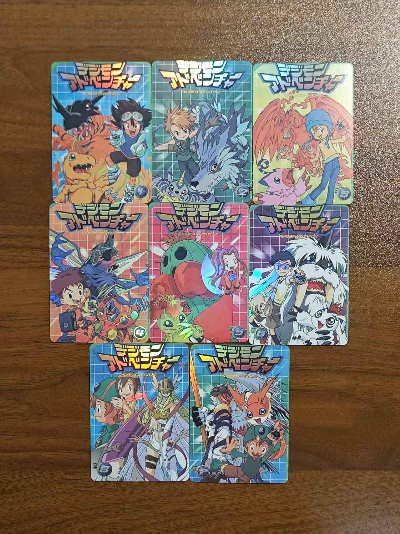 光影卡牌第21期，各家亲签，各家特卡，持续收拍品 卡将数码宝贝精扣彩闪卡，一套8张