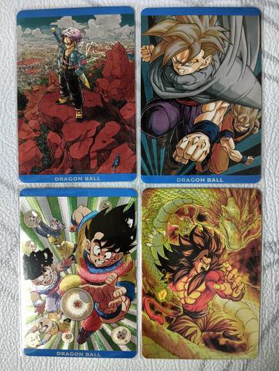 花开卡拍第36期（8月31号周日截拍，品控勿拍!!!拍品不寄存，运费5元，自制卡难免瑕疵，可能存在轻微撞角爆边等出厂瑕疵，品控介意勿拍！） - 江东卡牌 龙珠单卡4张 原画天堂 粗闪
