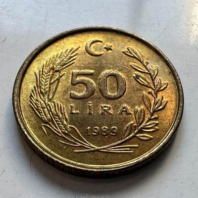 🌹外币初藏🌹🐯2025年第95场  每周二四六晚8️⃣点 接代拍 - 土耳其1989年50里拉