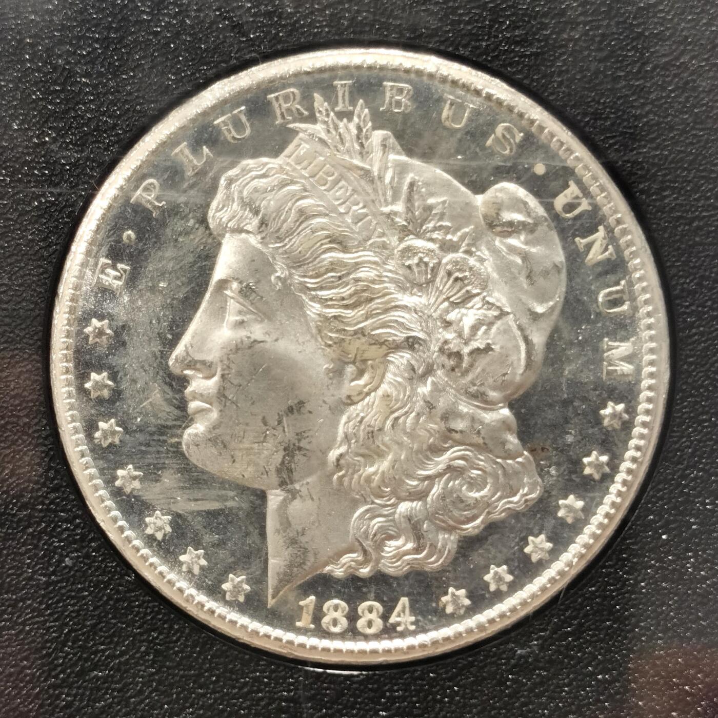 博洋堂世界钱币拍卖第136期（全场包邮） NGC MS63DPL 美国摩根1884-CC DPL 深度镜面大封装 从品种到封装都极为稀有的藏品