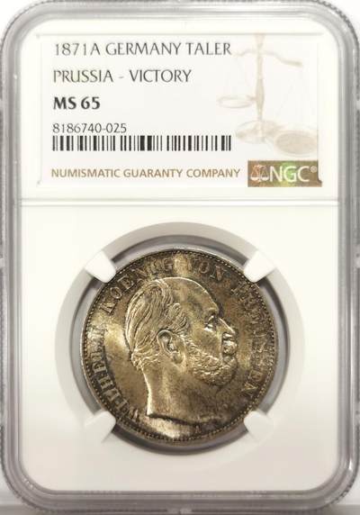博洋堂世界钱币拍卖第136期（全场包邮） - NGC MS65 德国普鲁士1871年胜利泰勒，高分一步到位