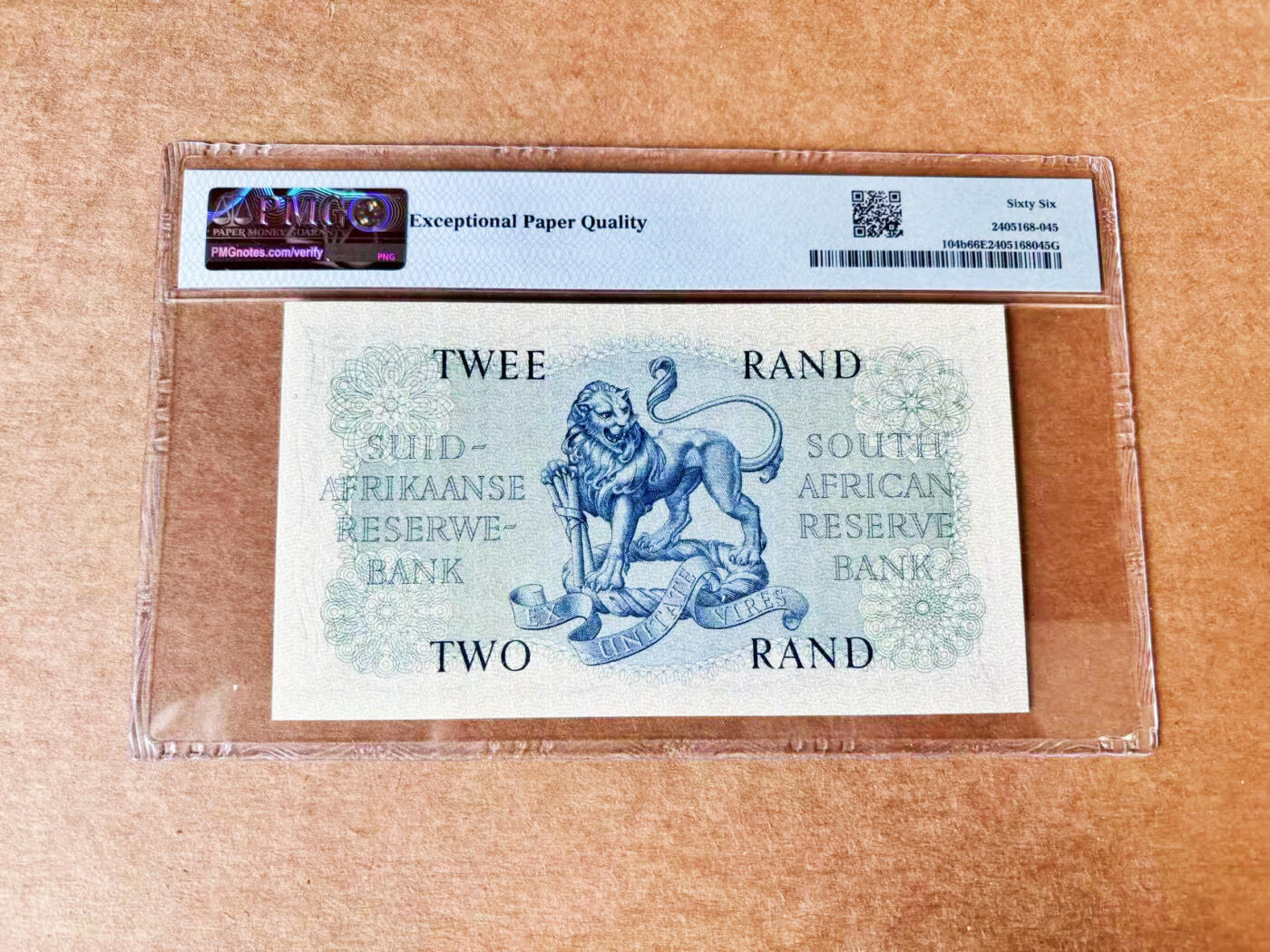 【Blue Auction】世界纸币精拍第717期——18级TOP拍卖/信誉/品质/专业/高效💫 南非 1962-65年2兰特 PMG66EPQ 