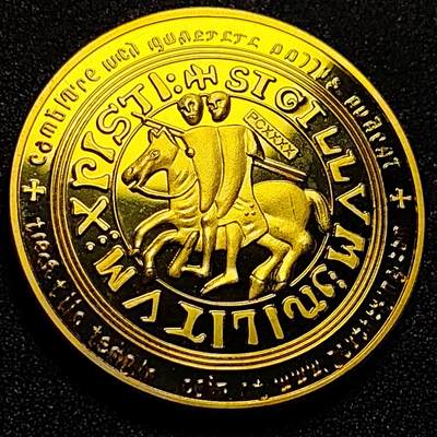 泉币菌-第102场-散币乐园场 - 纪念章 金色-马剑骑士-十字 直径40mm 厚3mm 纪念品