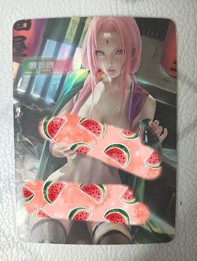 花开卡拍第36期（8月31号周日截拍，品控勿拍!!!拍品不寄存，运费5元，自制卡难免瑕疵，可能存在轻微撞角爆边等出厂瑕疵，品控介意勿拍！） - 春野樱 艺术卡 折光彩闪