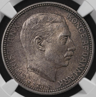 修遠堂世界钱币第八十二期 - NGC MS64 1930年丹麦国王60大寿纪念2克朗银币
