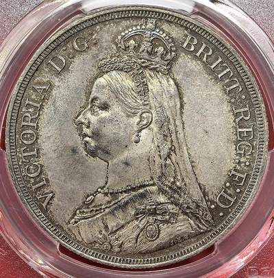 凡希社世界钱币微拍月度大拍（2025/8） - 荐！1887英国老维高冠马剑PCGS-MS63，浅香槟金彩，附视频。