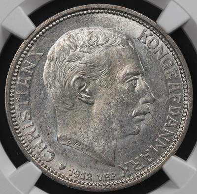 修遠堂世界钱币第八十二期 - NGC MS63 1912年丹麦国王更迭纪念2克朗银币