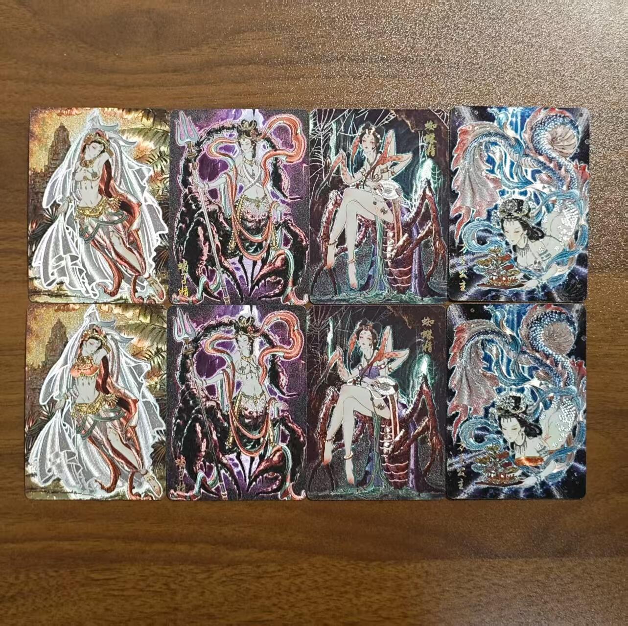 光影卡牌第21期，各家亲签，各家特卡，持续收拍品 燎原彫仙原创西游女性人物粗闪卡，一套8张人物如图