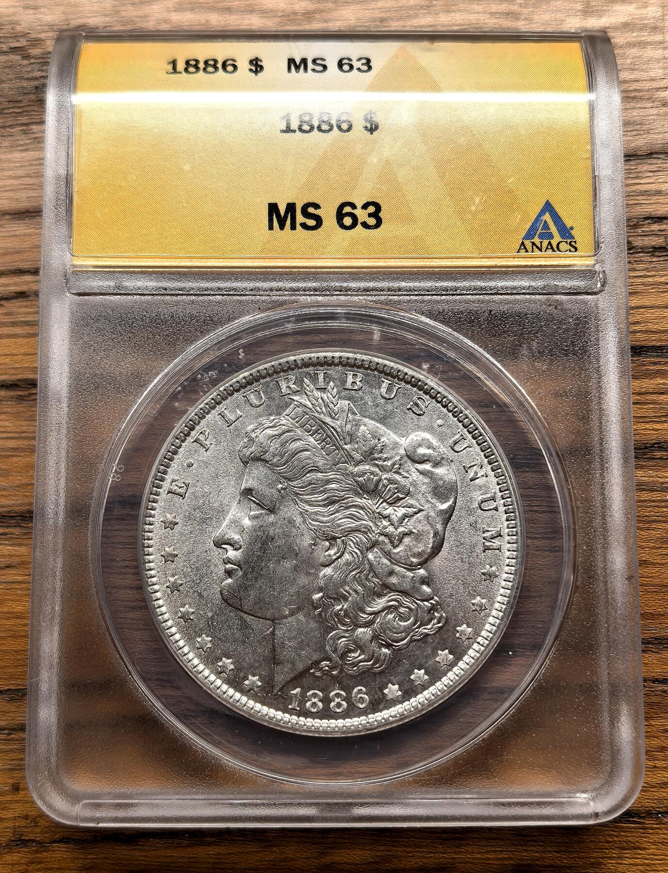 凡希社世界钱币微拍月度大拍（2025/8） 1886美国摩根壹元ANACS-MS63