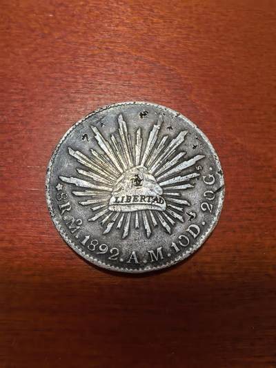 长老汇蛇年精选第四十一场拍卖 - 1892Mo AM墨西哥8R鹰洋，墨西哥城造币厂，有戳