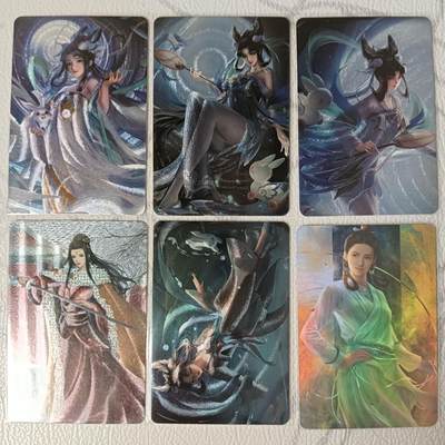 花开卡拍第36期（8月31号周日截拍，品控勿拍!!!拍品不寄存，运费5元，自制卡难免瑕疵，可能存在轻微撞角爆边等出厂瑕疵，品控介意勿拍！） - 宁缺卡牌 嫦娥4张粗闪 + 赵敏折光彩闪1张、粗闪1张