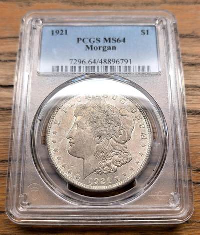 凡希社世界钱币微拍月度大拍（2025/8） - 1921美国摩根壹元PCGS-MS64