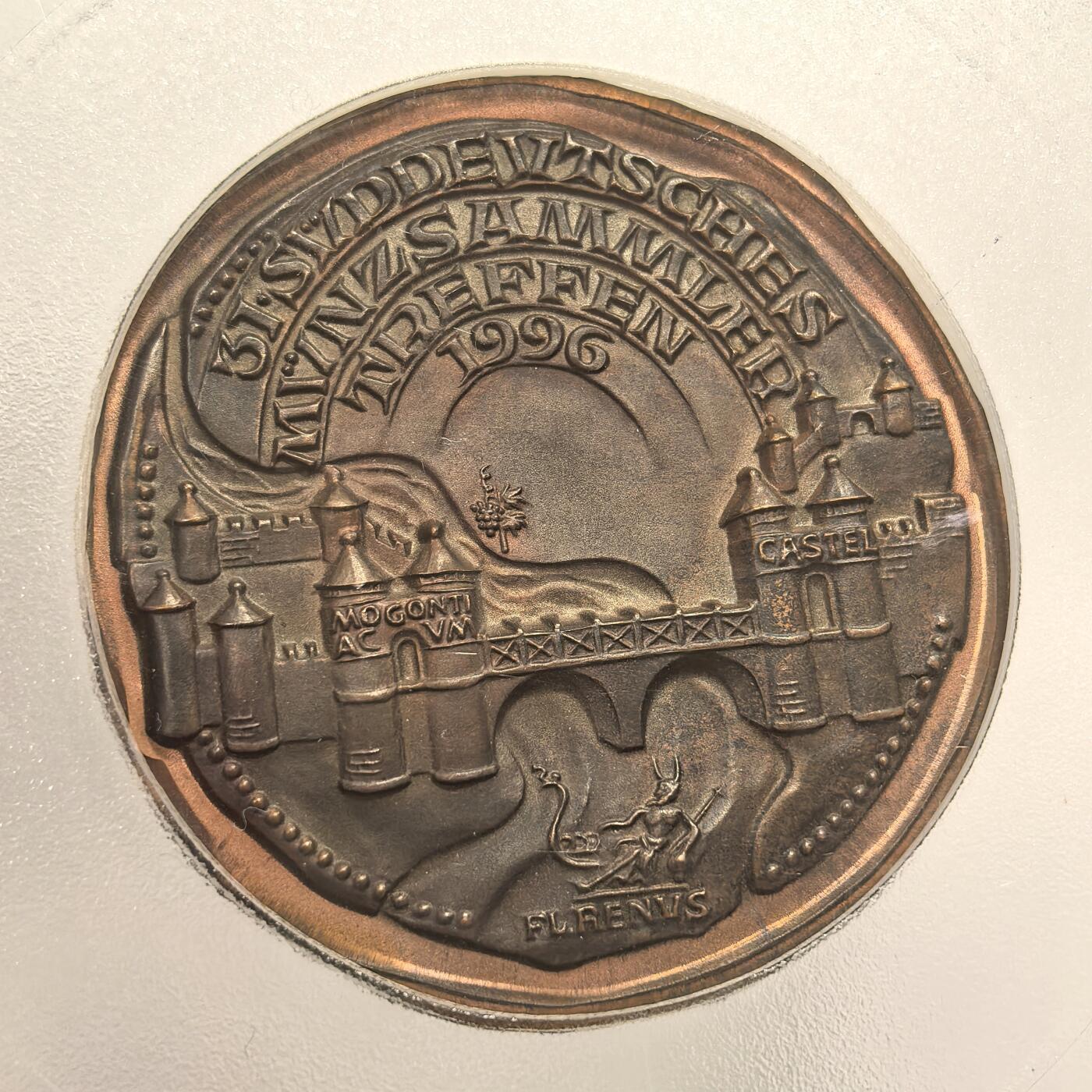 博洋堂世界钱币拍卖第136期（全场包邮） PCGS SP69 德国1996年美因茨-威斯巴登钱币学会75周年纪念大铜章