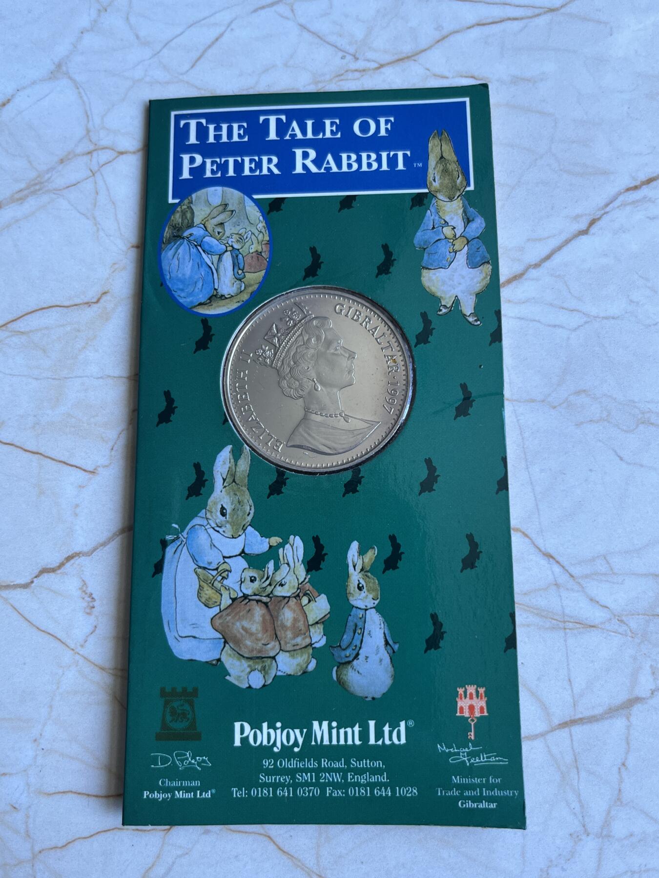 第173期拍卖【长期征集拍品】 卡装直布罗陀1997年彼得兔百年克朗型纪念币