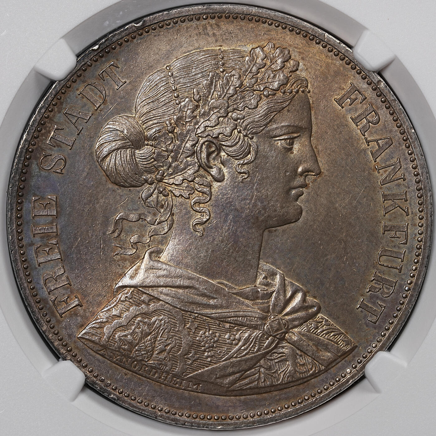 修遠堂世界钱币第八十二期 NGC MS61 1861年法兰克福少女2泰勒大银币