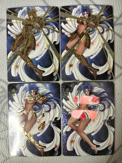 花开卡拍第36期（8月31号周日截拍，品控勿拍!!!拍品不寄存，运费5元，自制卡难免瑕疵，可能存在轻微撞角爆边等出厂瑕疵，品控介意勿拍！） - 青鸾殿圣斗士四渐变钻闪3，第四渐变是艺术版