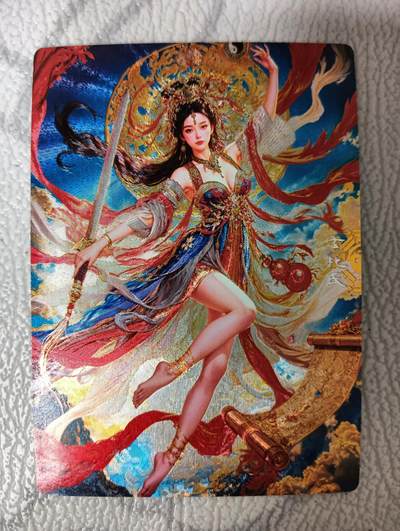 花开卡拍第36期（8月31号周日截拍，品控勿拍!!!拍品不寄存，运费5元，自制卡难免瑕疵，可能存在轻微撞角爆边等出厂瑕疵，品控介意勿拍！） - 奇点卡牌 九天玄女 粗闪