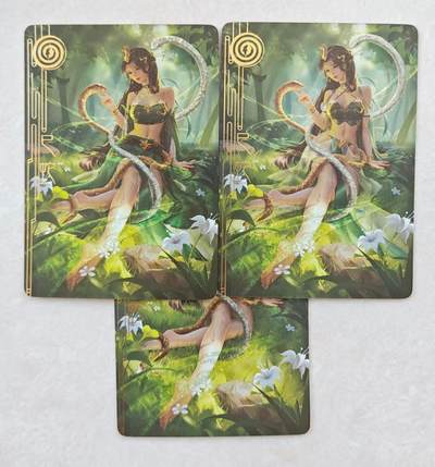 花开卡拍第36期（8月31号周日截拍，品控勿拍!!!拍品不寄存，运费5元，自制卡难免瑕疵，可能存在轻微撞角爆边等出厂瑕疵，品控介意勿拍！） - 卡颜月色 原创生肖神姬 巳蛇 钻闪三渐变 第三张艺术版（稀缺工艺才出了20套）