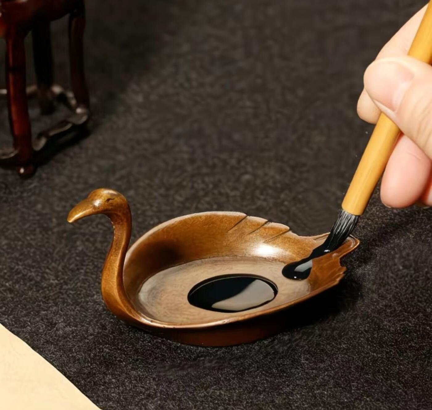小天鹅笔掭笔洗古玩仿古工艺品
