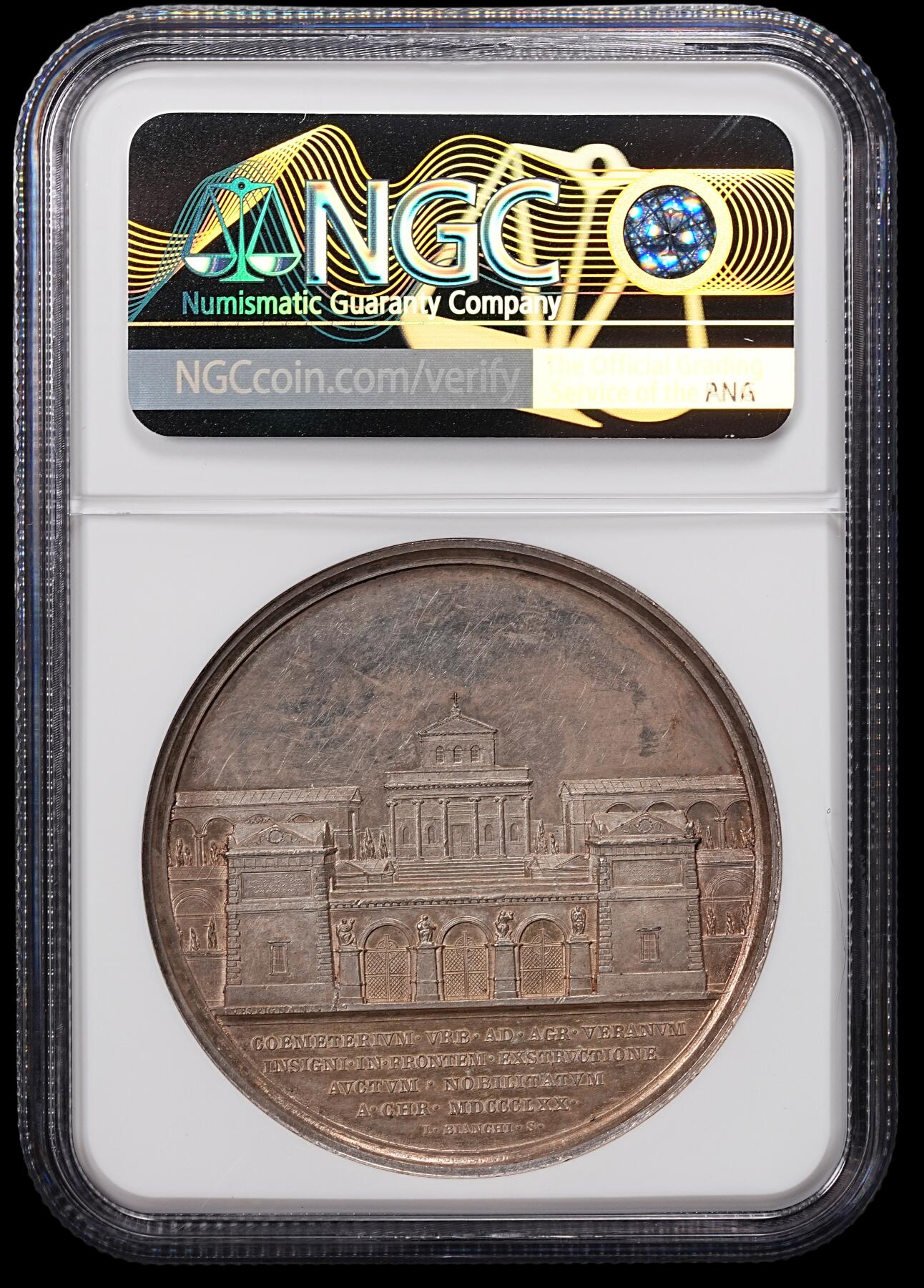 修遠堂世界钱币第八十二期 NGC UNCD 1870年梵蒂冈高浮雕大银章