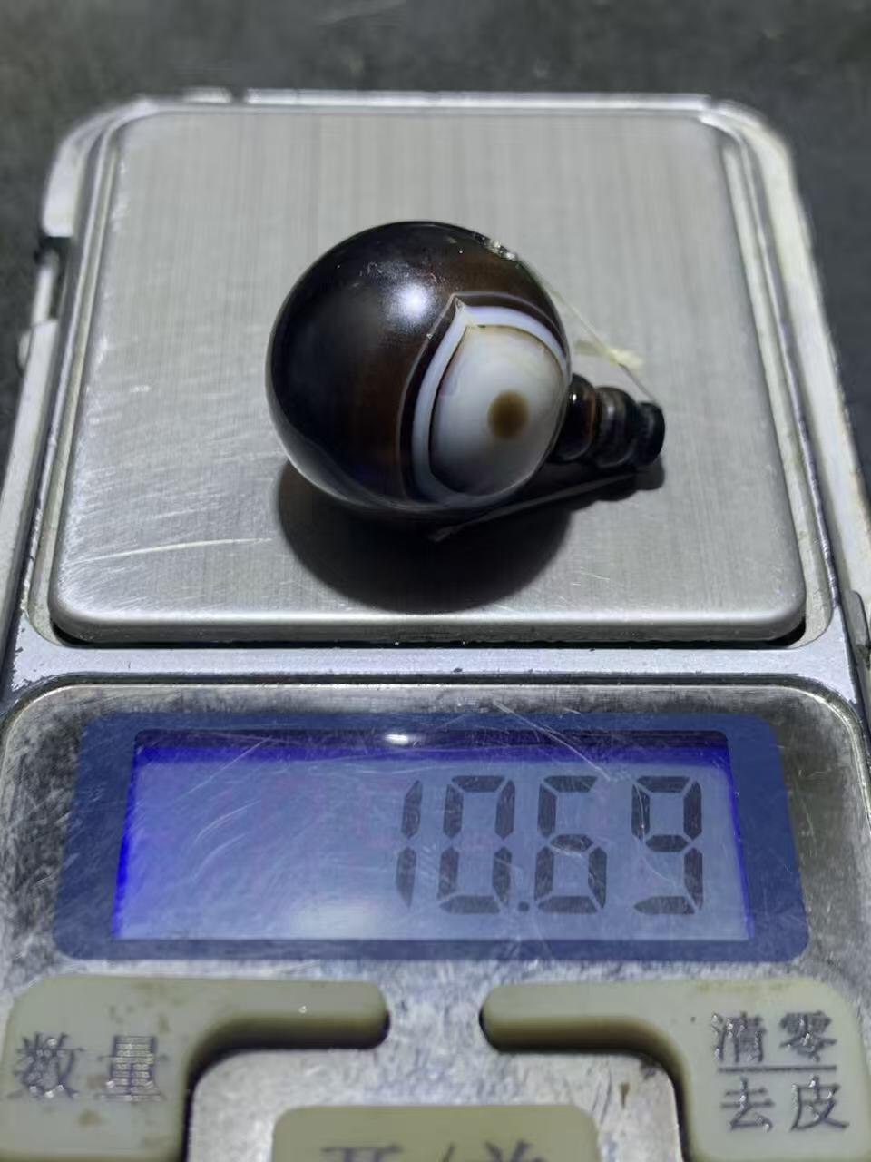 天眼纹药师玛瑙通货佛头三通一套，
