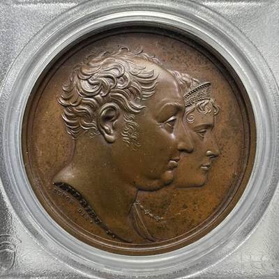 1810巴伐利亚国王马克西米连访问造币厂铜章SP63 PCGS - 1810巴伐利亚国王马克西米连访问造币厂铜章SP63 PCGS