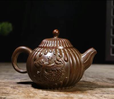 精品铜南瓜型龙凤铜壶  造型经典大气 - 精品铜南瓜型龙凤铜壶  造型经典大气