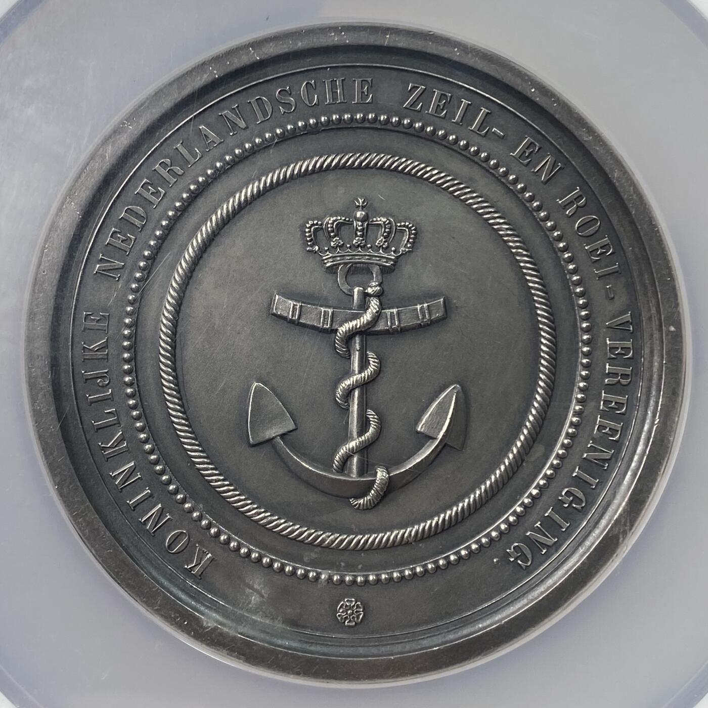 万国钱币拍卖第052期 NGC MS63 无纪年荷兰航海协会银章 超大规格 巨型厚重压手