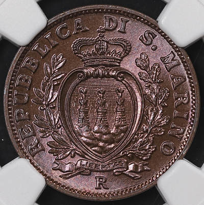修遠堂世界钱币第八十二期 - NGC MS64RB 1938年圣马力诺10分铜币