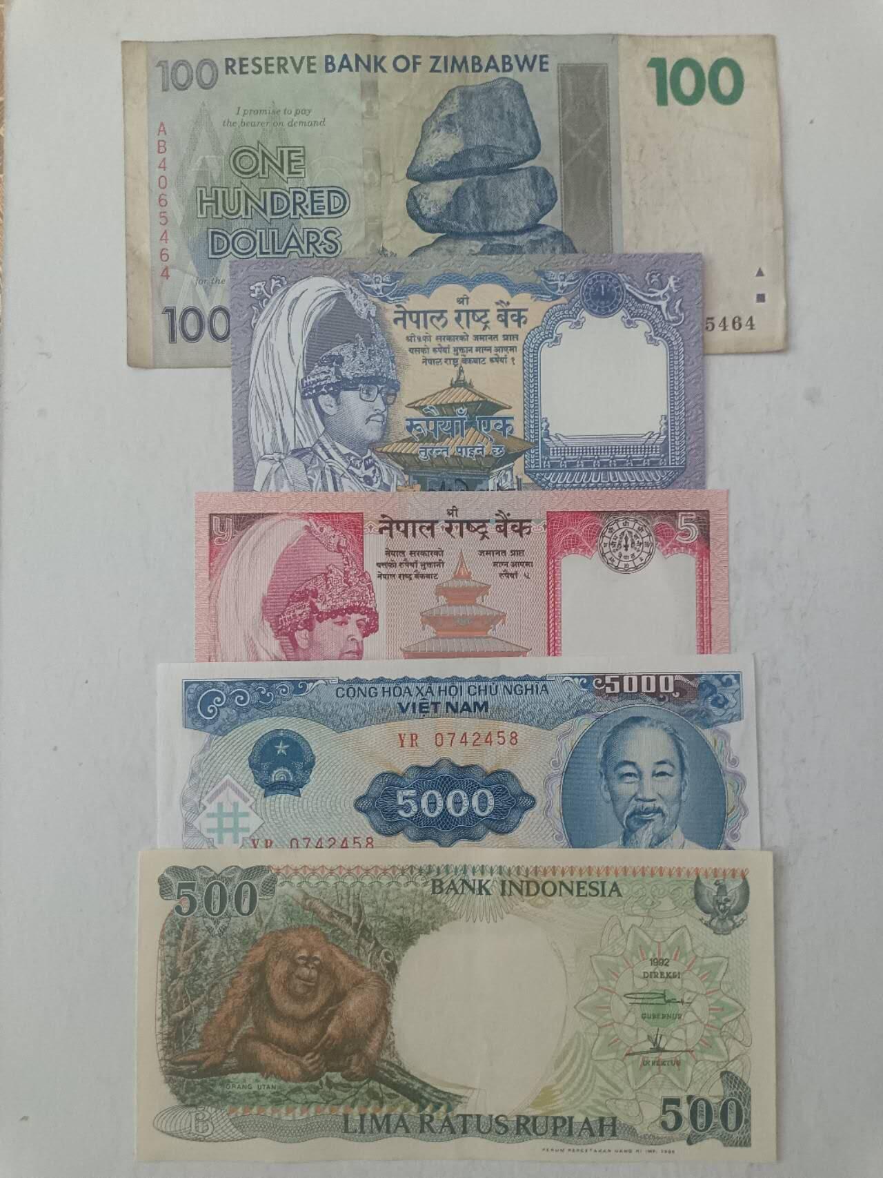 【20250902】非全新纸币第281场 外国5张纸币