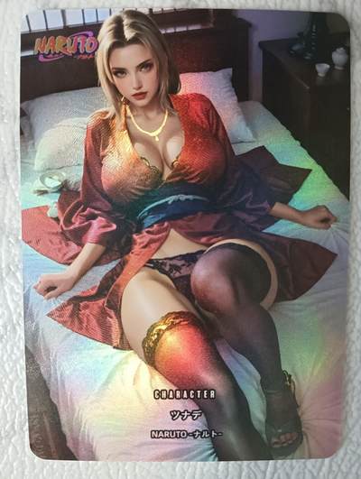 花开卡拍第36期（8月31号周日截拍，品控勿拍!!!拍品不寄存，运费5元，自制卡难免瑕疵，可能存在轻微撞角爆边等出厂瑕疵，品控介意勿拍！） - 皇帝的新衣 福袋卡黑丝纲手 彩闪