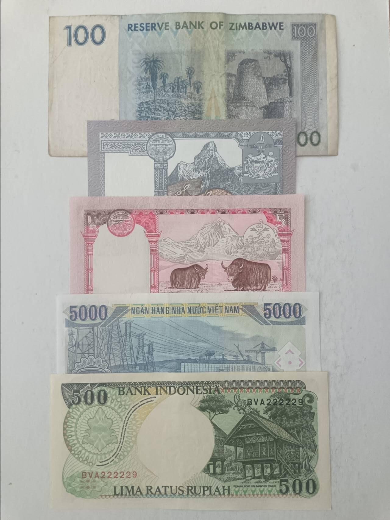 【20250902】非全新纸币第281场 外国5张纸币