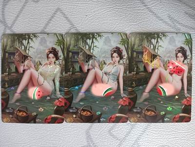 花开卡拍第36期（8月31号周日截拍，品控勿拍!!!拍品不寄存，运费5元，自制卡难免瑕疵，可能存在轻微撞角爆边等出厂瑕疵，品控介意勿拍！） - 卡颜月色 月华录妹喜 彩闪三渐变（第三张艺术卡）