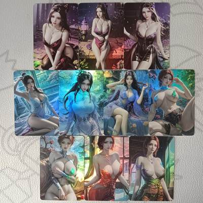 花开卡拍第36期（8月31号周日截拍，品控勿拍!!!拍品不寄存，运费5元，自制卡难免瑕疵，可能存在轻微撞角爆边等出厂瑕疵，品控介意勿拍！） - 皇帝的新衣 国漫女神 彩闪10张
