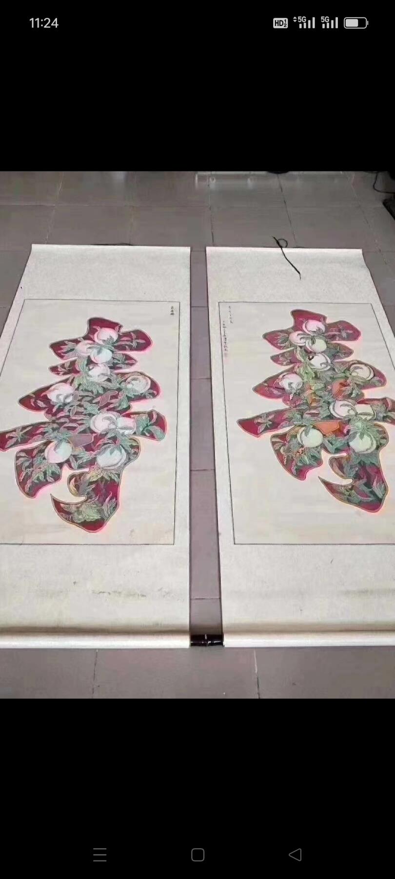 纯手绘  【  双寿图】画工精美漂亮至极！赠送亲朋好友   长辈   寓意吉祥长寿！