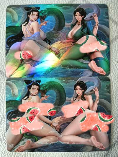 花开卡拍第36期（8月31号周日截拍，品控勿拍!!!拍品不寄存，运费5元，自制卡难免瑕疵，可能存在轻微撞角爆边等出厂瑕疵，品控介意勿拍！） - 红枫文创艺术对卡 青白蛇 彩闪2张