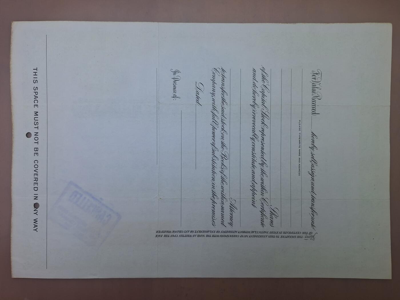 狮子猫股票债券纸品第二期 美国1957年罗克韦尔弹簧和车轴公司（绿） 号码53332