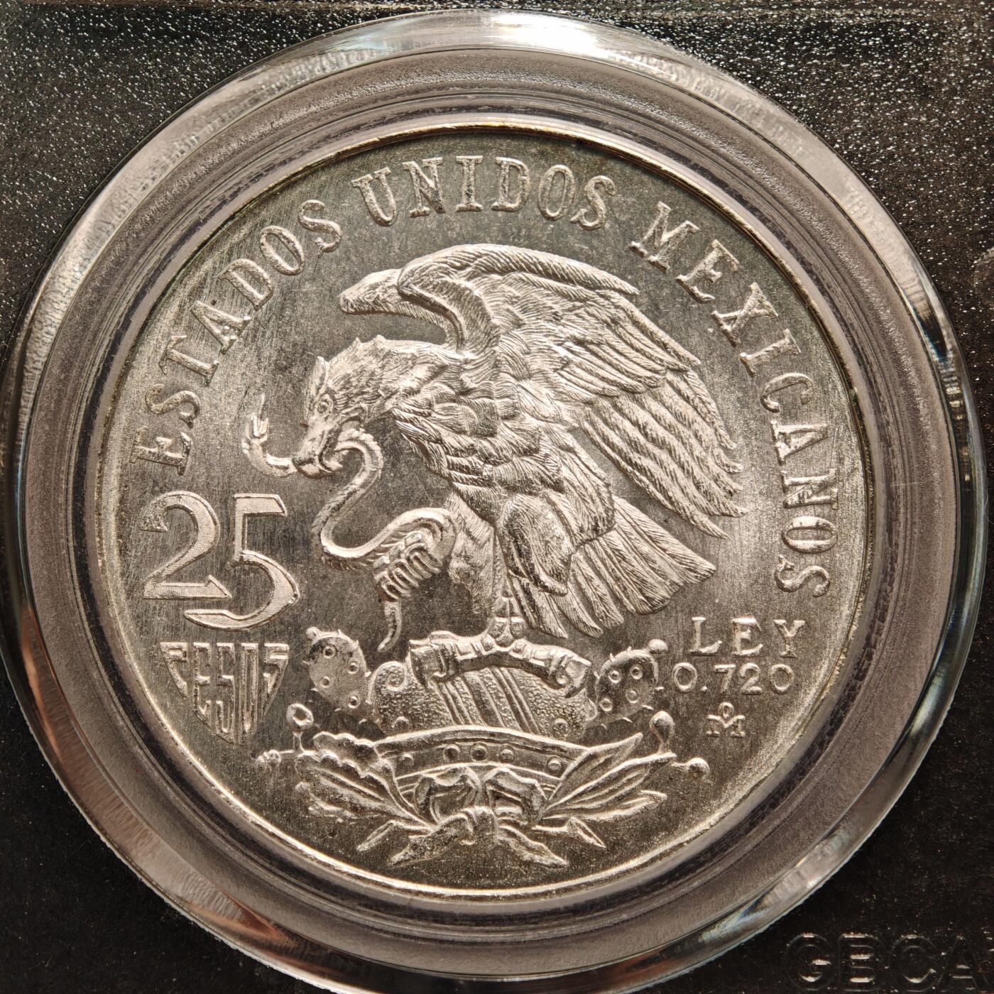 【德藏】世界币章拍卖第144期（拍品征集中~欢迎藏友联系） 1968年 墨西哥奥运会纪念25比索银币 公博 MS64 原光极强