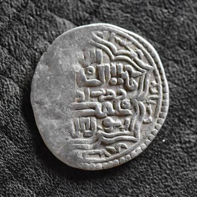 【良泉】【国庆精品场】10月2日晚19.30点开拍！ 222组，西方古代钱币、印章专场 - 公元1295-1304年【蒙古帝国】马尔丁造币厂，伊尔汗国，合赞汗“三体文”银币，2.1克