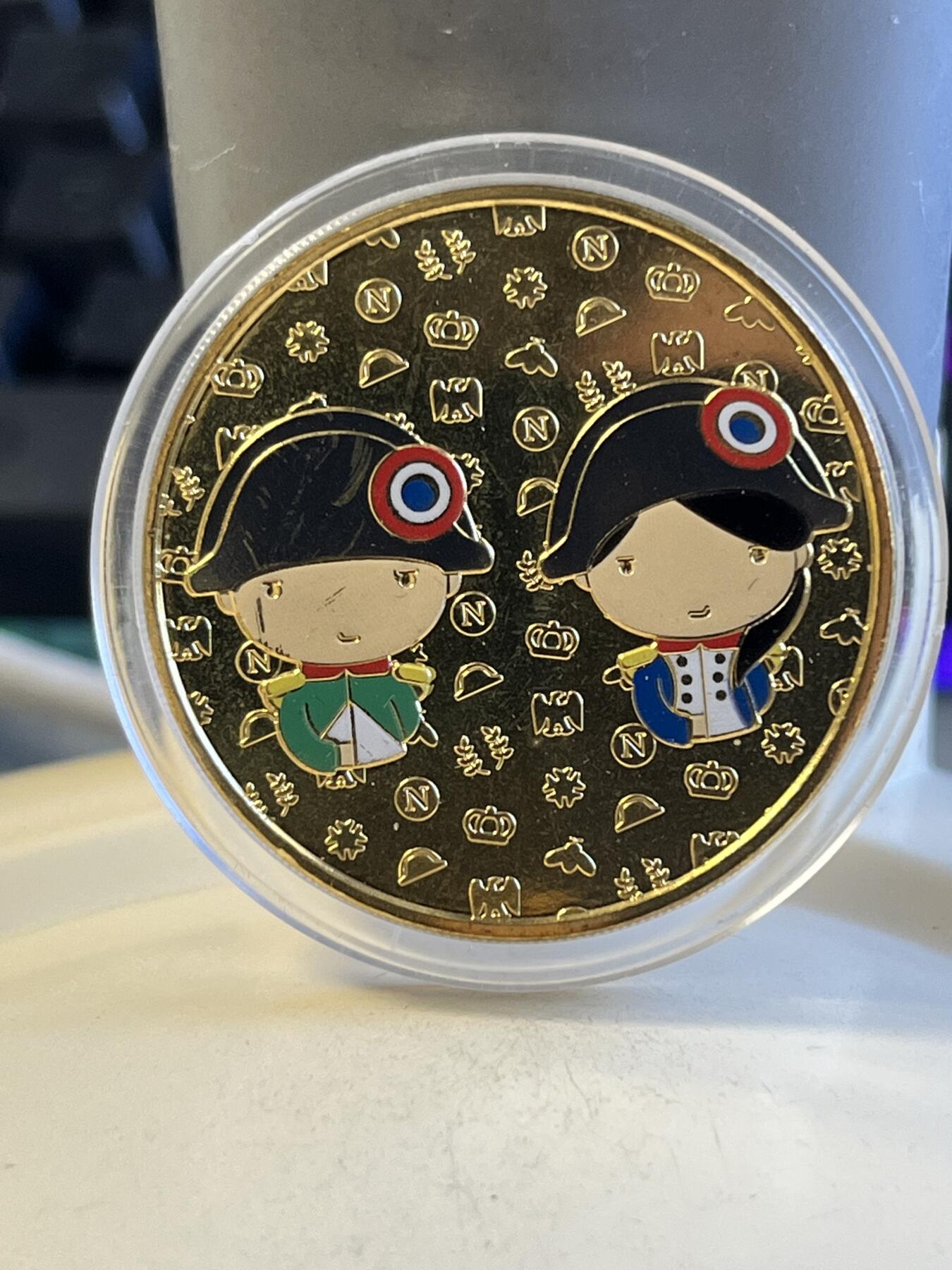 第173期拍卖【长期征集拍品】 法国造币厂拿破仑逝世200周年卡通彩色纪念铜章