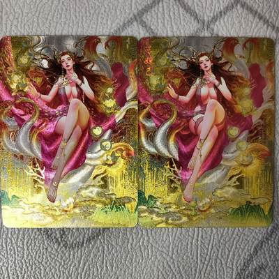 花开卡拍第36期（8月31号周日截拍，品控勿拍!!!拍品不寄存，运费5元，自制卡难免瑕疵，可能存在轻微撞角爆边等出厂瑕疵，品控介意勿拍！） - 燎原刷子 特卡神妲己双服饰 粗闪2张