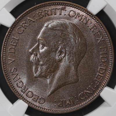 修遠堂世界钱币第八十二期 - NGC MS65BN 1935年英国1便士铜币
