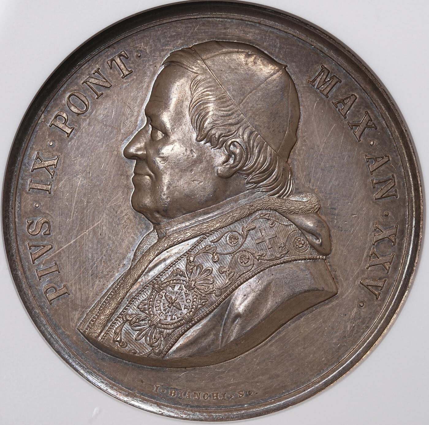 修遠堂世界钱币第八十二期 NGC UNCD 1870年梵蒂冈高浮雕大银章