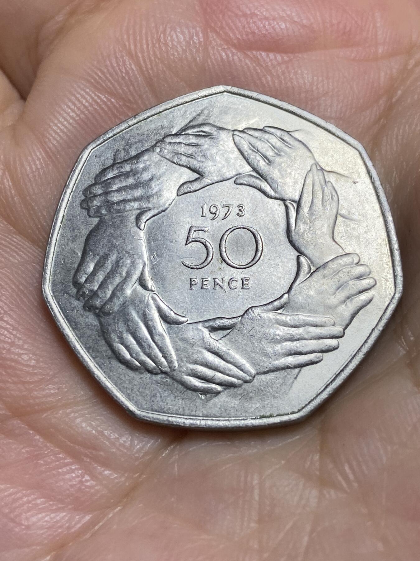 2025年第八十四场(总第一百一十场）外国好品散币(免佣金) 好品–英国🇬🇧1973单年份50便士(英国加入欧洲经济共同体纪念币)