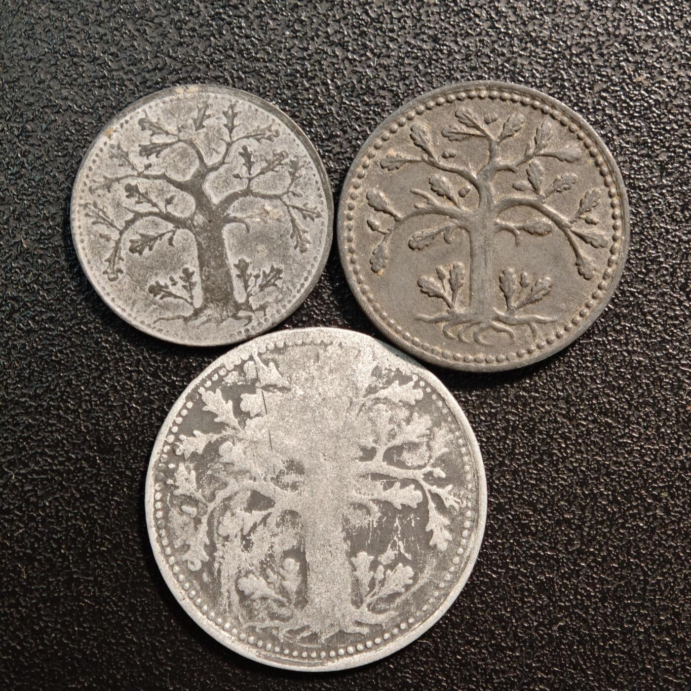 【德藏】世界币章拍卖第144期（拍品征集中~欢迎藏友联系） 3枚一组 德国紧急时期铁币套组 详细尺寸请看拍品介绍